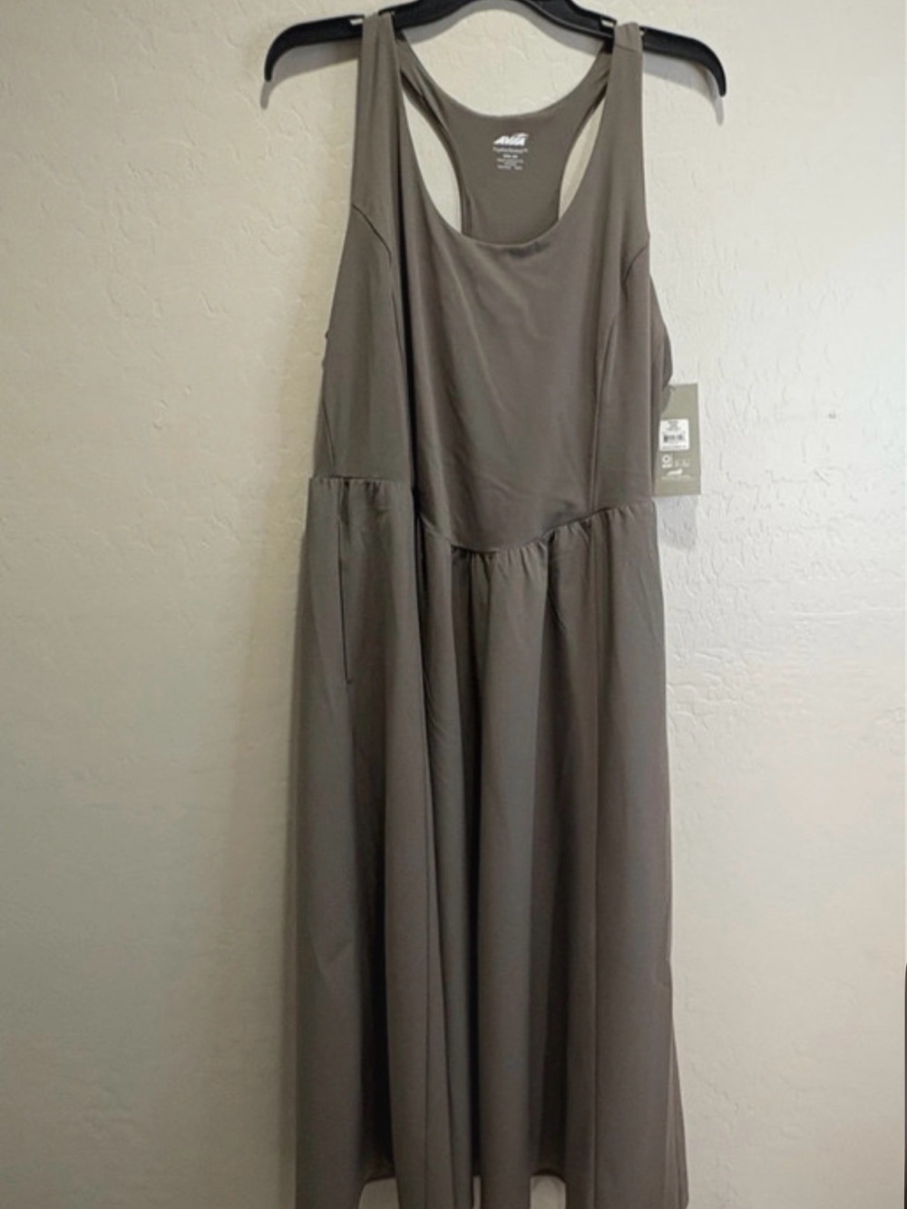Avia Olive Taupe Racerback Maxi Dress
